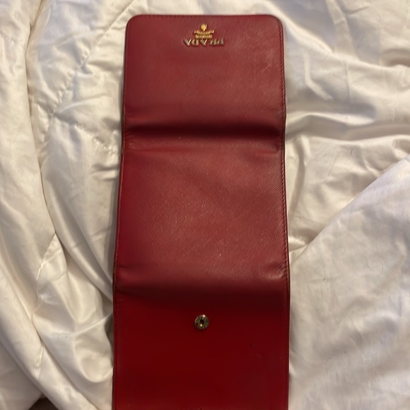 Prada Small Tri-Fold Wallet in Peonia Red - Picture 8 of 10